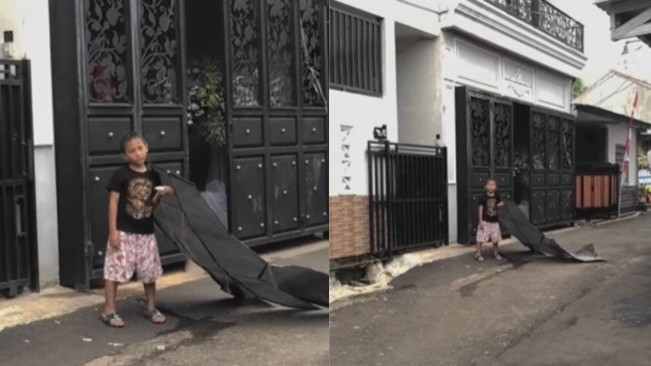 Viral Anak Mpok Alpa Main Layang-Layang Sendirian Bikin Netizen Terenyuh
